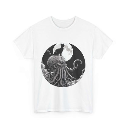 Cthulhu and Cat - Unisex Heavy Cotton Tee