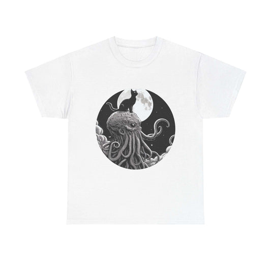 Cthulhu and Cat - Unisex Heavy Cotton Tee