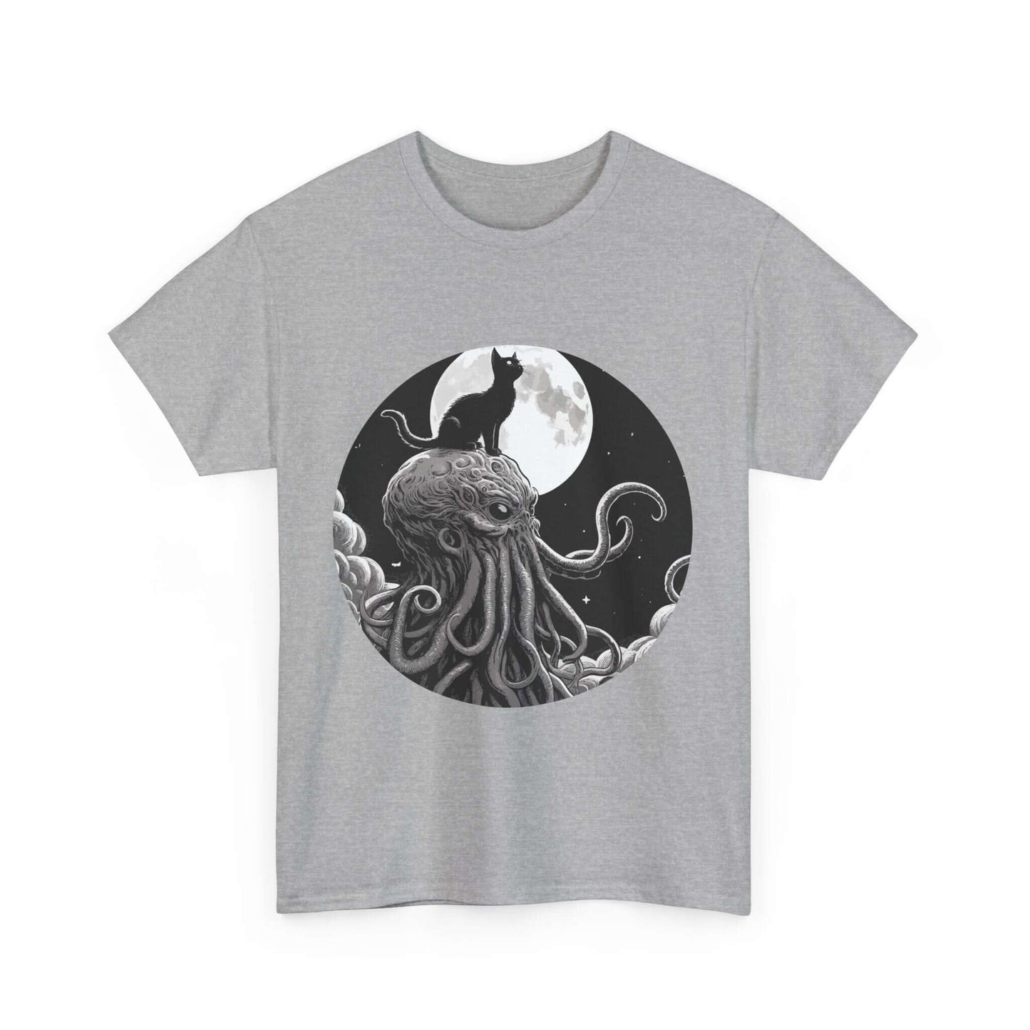 Cthulhu and Cat - Unisex Heavy Cotton Tee