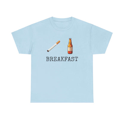 Beer and Cigarette Unisex Tee - Breakfast Design