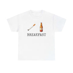 Beer and Cigarette Unisex Tee - Breakfast Design