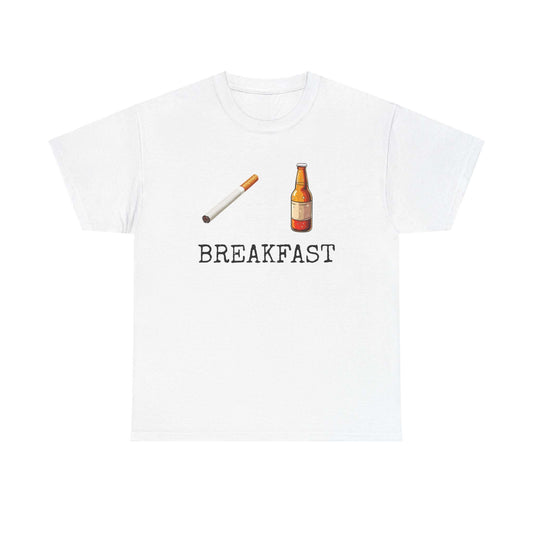 Beer and Cigarette Unisex Tee - Breakfast Design