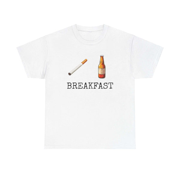 Beer and Cigarette Unisex Tee - Breakfast Design