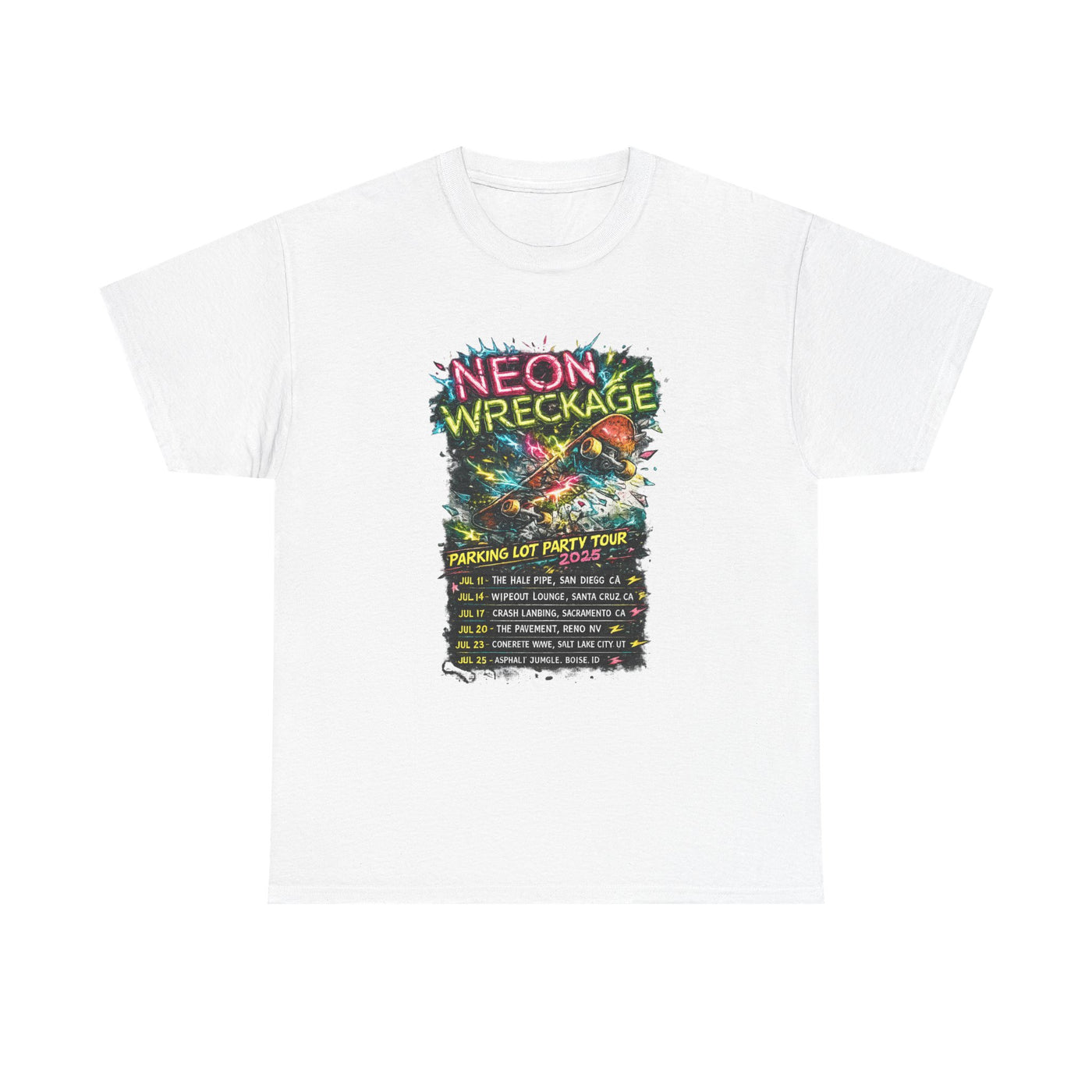 Neon Wreckage Tour Tee - Unisex Heavy Cotton