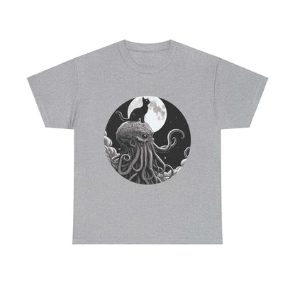 Cthulhu and Cat - Unisex Heavy Cotton Tee